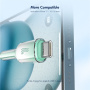ENKAY Ice Clear opletaný nabíjací a dátový kábel - USB-C na USB-C - 2 m - biely