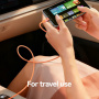 USAMS SJ776 opletaný nabíjací a dátový kábel s podsvietením - USB-C na Lightning - 1,2 m - čierny