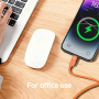 USAMS SJ776 opletaný nabíjací a dátový kábel s podsvietením - USB-C na Lightning - 1,2 m - čierny