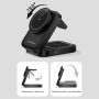 HT-541 3v1 skladací magnetický bezdrôtový stojanček s podsvietením pre iPhone / Apple Watch / AirPods - 15W - čierny