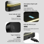 HT-541 3v1 skladací magnetický bezdrôtový stojanček s podsvietením pre iPhone / Apple Watch / AirPods - 15W - čierny