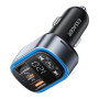ESSAGER ES-F748 Bluetooth FM transmitter do auta s portmi USB-C / 2x USB-A - 35W - čierny