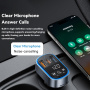 ESSAGER ES-F748 Bluetooth FM transmitter do auta s portmi USB-C / 2x USB-A - 35W - čierny