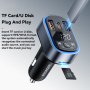 ESSAGER ES-F748 Bluetooth FM transmitter do auta s portmi USB-C / 2x USB-A - 35W - čierny