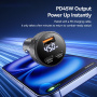 ESSAGER ES-CC25 autonabíjačka s displejom a portmi 2x USB-C / USB-A - 108W - tmavosivá