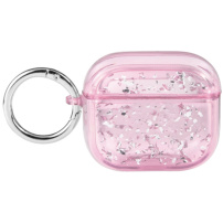 Transparentný obal s trblietkami pre AirPods 3 - ružový