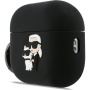 Karl Lagerfeld 3D Logo NFT Karl and Choupette silikónový obal pre AirPods Pro 3 - čierny