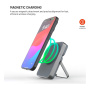 FIXED MagZen 5 bezdrôtová MagSafe powerbanka s nabíjaním pre Apple Watch, stojanom a portom USB-C - 5 000 mAh - sivá