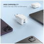 FIXED Mini GaN rýchlonabíjací adaptér s portmi 2x USB-C / 2x USB-A - 65W - biely