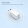 FIXED Mini GaN rýchlonabíjací adaptér s portmi 2x USB-C / 2x USB-A - 65W - biely