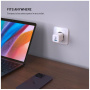 FIXED Mini GaN rýchlonabíjací adaptér s portmi 2x USB-C / 2x USB-A - 65W - biely
