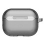 UNIQ Glase Pro Lock transparentný obal so zapínaním a karabínou pre AirPods Pro 3 - dymový
