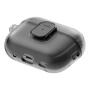 UNIQ Glase Pro Lock transparentný obal so zapínaním a karabínou pre AirPods Pro 3 - dymový