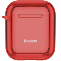 Baseus lesklý obal s&nbsp;príchytkou pre AirPods 1 / 2 – červený