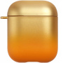 Obal s farebným prechodom a karabínou pre AirPods 1 / 2 - zlatý