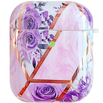 Obal z mäkkého plastu pre AirPods 1 / 2 - fialové kvetiny