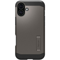 Spigen Tough Armor odolný kryt so stojanom a MagSafe pre iPhone 16 - tmavo šedý
