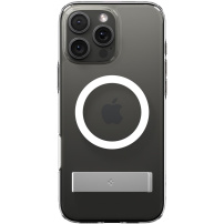 Spigen Ultra Hybrid S transparentný kryt so stojanom a MagSafe pre iPhone 16 Pro Max - číry