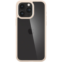 Spigen Ultra Hybrid transparentný kryt pre iPhone 15 Pro - béžový