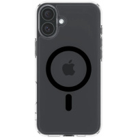 Spigen Ultra Hybrid transparentný kryt s čiernym MagSafe pre iPhone 16 Plus - číry