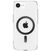 Spigen Ultra Hybrid transparentný kryt s MagSafe so vzorom karbónových vlákien pre iPhone 16e / 17e - číry