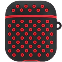Silikónový ochranný obal pre AirPods 1 / 2 - čierno-červený