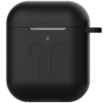 Silikónový ochranný obal pre AirPods 1 / 2 - čierny