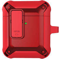 Superodolný obal s karabínou pre AirPods 1 / 2 - červený