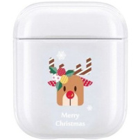 Tvrdý transparentný obal pre AirPods 1 / 2 - vianočný sob