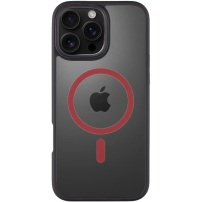 Tactical Hyperstealth 2.0 transparentný kryt s červeným MagSafe pre iPhone 16 Pro Max - čierny