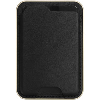 Magnetické vrecko na karty so zlatým rámčekom pre iPhone - čierne