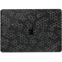 Lesklý transparentný kryt s chemickými vzorcami pre MacBook Air 13" (A2681 / A3113 / A3240 / A3449) - čierny