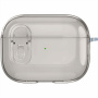 Transparentný obal so zapínaním a karabínou pre AirPods Pro - sivý