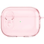 Transparentný obal so zapínaním a karabínou pre AirPods Pro - ružový