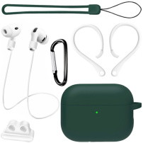 Praktická sada 6v1 pre AirPods Pro 3 - tmavozelená