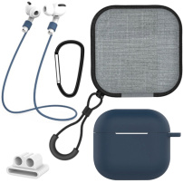 Praktická sada 5v1 pre AirPods 4 / 5 - tmavomodrá