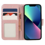 Flipové púzdro so vzorom čipky pre iPhone 13 / 14 - ružové