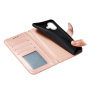 Flipové púzdro so vzorom čipky pre iPhone 16 Plus - ružové