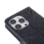 Flipové púzdro so vzorom čipky pre iPhone 14 Pro Max - tmavomodré