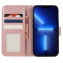 Flipové púzdro so vzorom čipky pre iPhone 14 Pro Max - ružové