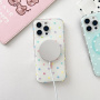 Lesklý kryt s bodkami a MagSafe pre iPhone 16 Pro Max - mentolový