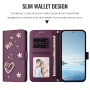 Flipové púzdro s perličkami a kamienkami pre iPhone 16e / 17e - fialové