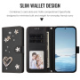 Flipové púzdro s perličkami a kamienkami pre iPhone 17 - čierne