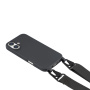 Matný kryt s nastaviteľným popruhom pre iPhone 16 - čierny
