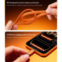 WEKOME WDC-C20 magnetický opletený nabíjací a dátový kábel - USB-C na USB-C - 1 m - oranžový