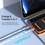 DUX DUCIS 2v1 silikónový nabíjací a dátový kábel a pútko - USB-C na USB-C - 30 cm - biely
