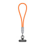 DUX DUCIS 2v1 silikónový nabíjací a dátový kábel a pútko - USB-C na Lightning - 30 cm - oranžový