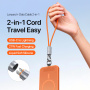 DUX DUCIS 2v1 silikónový nabíjací a dátový kábel a pútko - USB-C na Lightning - 30 cm - oranžový