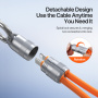 DUX DUCIS 2v1 silikónový nabíjací a dátový kábel a pútko - USB-C na Lightning - 30 cm - oranžový