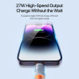 DUX DUCIS 2v1 silikónový nabíjací a dátový kábel a pútko - USB-C na Lightning - 30 cm - oranžový